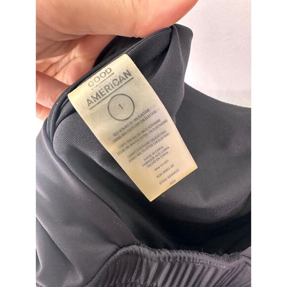 Good American Waist Framer Swimsuit Drawstring Sexy Black One Piece SMALL 1 NEW - Picture 7 of 8